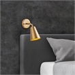 Pemberly Row Metal Wall Lamp in Gold with Soft Glow Glass Cap