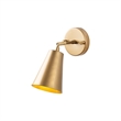Pemberly Row Metal Wall Lamp in Gold with Soft Glow Glass Cap