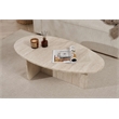 Pemberly Row Coffee Table in Travertine with 47 in Width