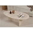 Pemberly Row Coffee Table in Travertine with 47 in Width