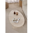 Pemberly Row Coffee Table in Travertine with 47 in Width