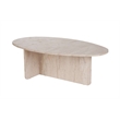 Pemberly Row Coffee Table in Travertine with 47 in Width
