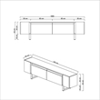 Pemberly Row TV Stand in Travertine and Gold with Metal Legs
