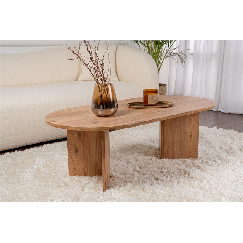Pemberly Row Coffee Table in Atlantic Pine Finish with Melamine Coating