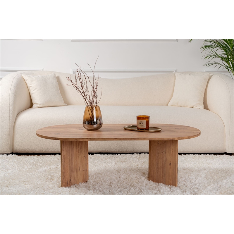 Pemberly Row Coffee Table in Atlantic Pine Finish with Melamine Coating