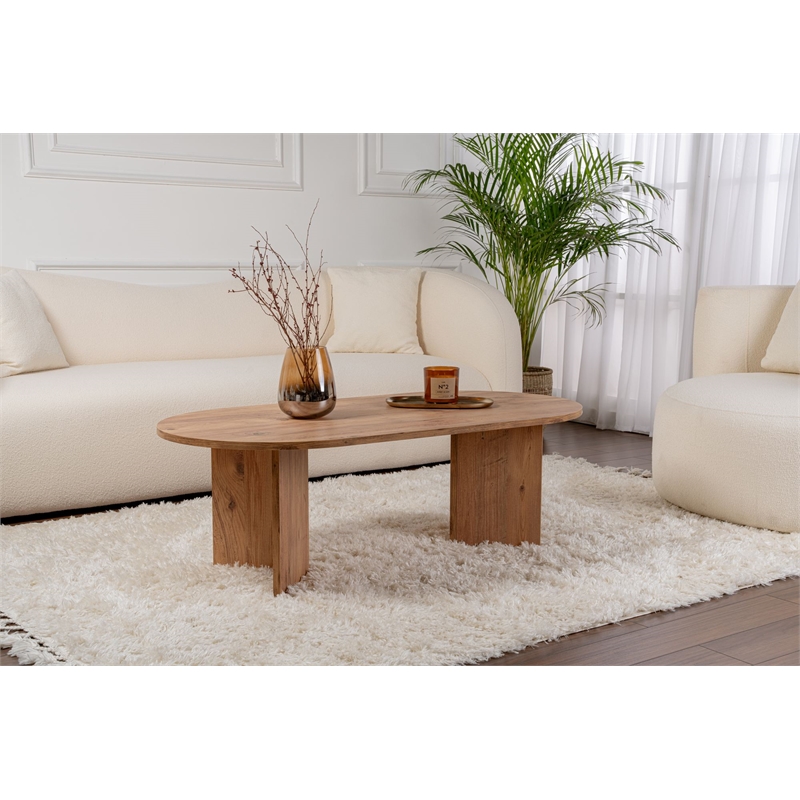 Pemberly Row Coffee Table in Atlantic Pine Finish with Melamine Coating