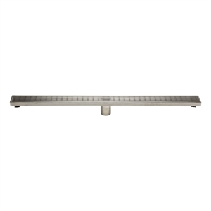 Pemberly Row 36&quot Stainless Steel Linear Shower Drain with Groove Lines