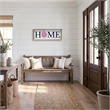 Pemberly Row Rustic Wooden Seasonal Home Frame Wall Decor in White & Black