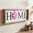Pemberly Row Rustic Wooden Seasonal Home Frame Wall Decor in White & Black