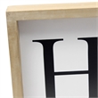 Pemberly Row Rustic Wooden Seasonal Home Frame Wall Decor in White & Black