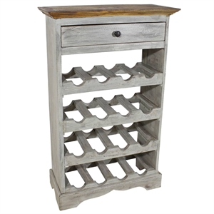 Pemberly Row Solid Mahogany Wood Wine Rack in Brown