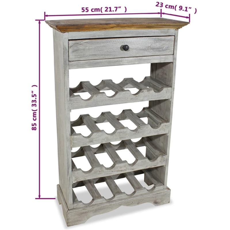 Pemberly Row Solid Mahogany Wood Wine Rack in Brown
