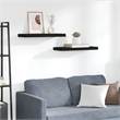 Pemberly Row Engineered Wood Wall Shelf Set in Matte Black