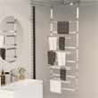 Pemberly Row 5-Tier Hanging Laundry Drying Rack in Aluminum Silver