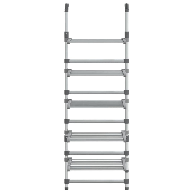Pemberly Row 5-Tier Hanging Laundry Drying Rack in Aluminum Silver