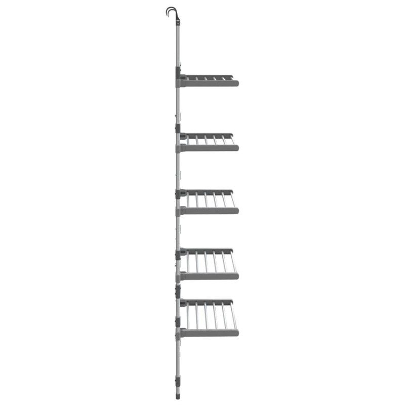Pemberly Row 5-Tier Hanging Laundry Drying Rack in Aluminum Silver