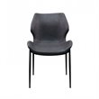 Pemberly Row Industrial Dining Chairs in Dark Gray Eco-Leather (Set of 2)