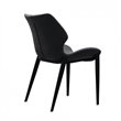 Pemberly Row Industrial Dining Chairs in Dark Gray Eco-Leather (Set of 2)