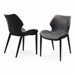 Pemberly Row Industrial Dining Chairs in Dark Gray Eco-Leather (Set of 2)