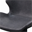 Pemberly Row Industrial Dining Chairs in Dark Gray Eco-Leather (Set of 2)