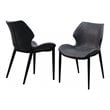 Pemberly Row Industrial Dining Chairs in Dark Gray Eco-Leather (Set of 2)