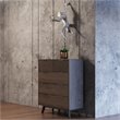 Pemberly Row 5-Drawer Solid Acacia Wood Chest in Dark Brown Finish