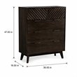 Pemberly Row 5-Drawer Solid Acacia Wood Chest in Dark Brown Finish