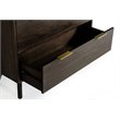 Pemberly Row 5-Drawer Solid Acacia Wood Chest in Dark Brown Finish