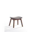 Pemberly Row Solid Wood & Fabric Accent Chair with Ottoman in Gray/Walnut