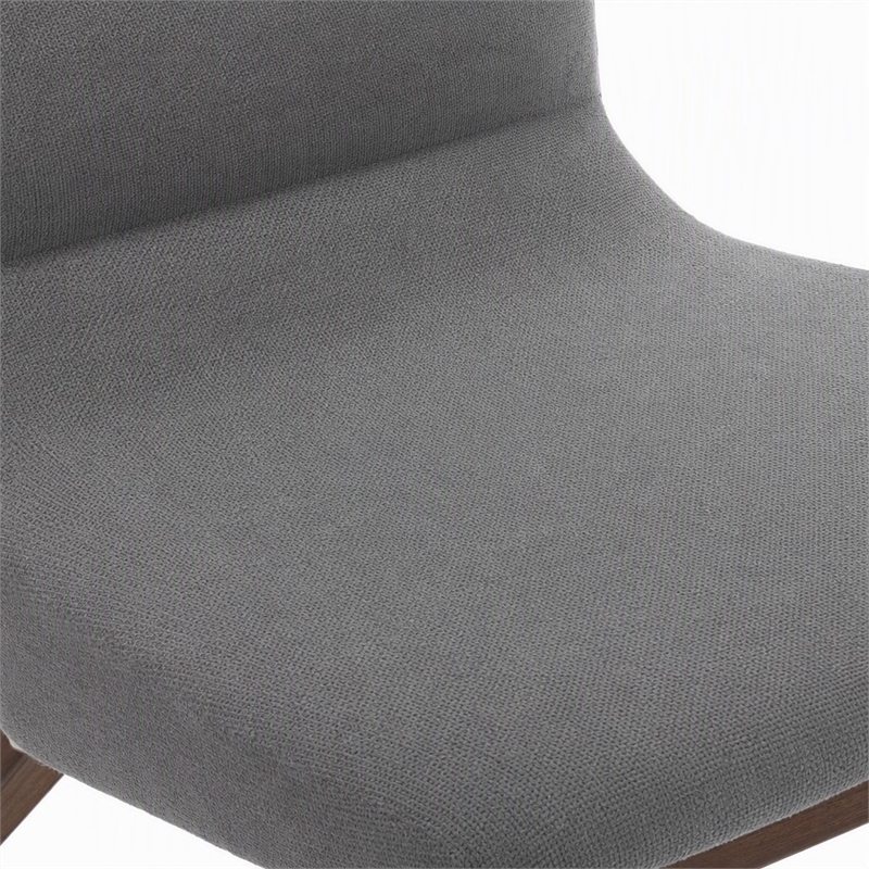 Pemberly Row Solid Wood & Fabric Accent Chair with Ottoman in Gray/Walnut