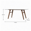 Pemberly Row Rectangular Tempered Glass & Wood Dining Table in Walnut