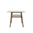 Pemberly Row Rectangular Tempered Glass & Wood Dining Table in Walnut