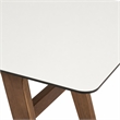 Pemberly Row Rectangular Tempered Glass & Wood Dining Table in Walnut