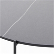 Pemberly Row Hobart Round Ceramic and Metal Coffee Table in Matte Black