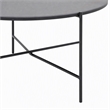 Pemberly Row Hobart Round Ceramic and Metal Coffee Table in Matte Black