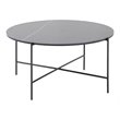 Pemberly Row Hobart Round Ceramic and Metal Coffee Table in Matte Black