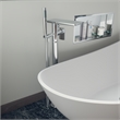 Pemberly Row Floor Mounted Bath Tub Filler in Polished Chrome Brass