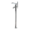 Pemberly Row Floor Mounted Bath Tub Filler in Polished Chrome Brass