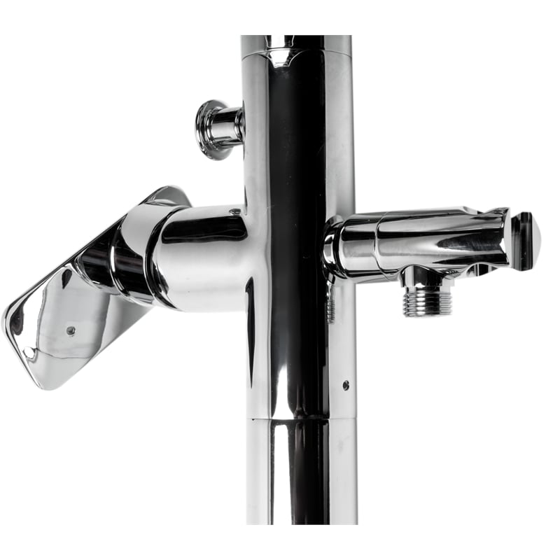 Pemberly Row Floor Mounted Bath Tub Filler in Polished Chrome Brass