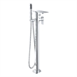 Pemberly Row Floor Mounted Bath Tub Filler in Polished Chrome Brass