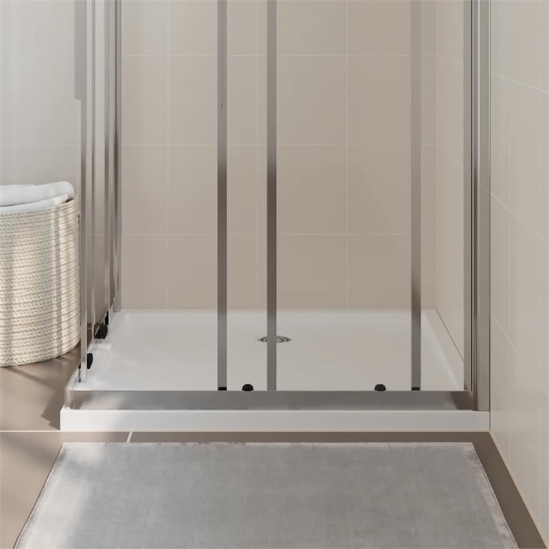 Pemberly Row ABS Shower Base Tray with Low Threshold in White