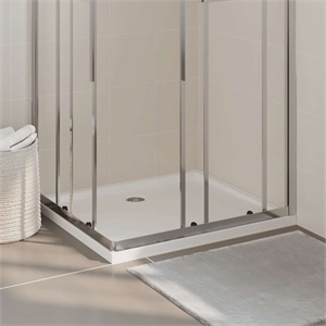 Pemberly Row ABS Shower Base Tray with Low Threshold in White
