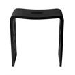 Pemberly Row Black Matte Resin Bathroom/Shower Stool with 330 lb Capacity