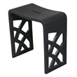 Pemberly Row Black Matte Resin Bathroom/Shower Stool with 330 lb Capacity