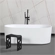 Pemberly Row Black Matte Resin Bathroom/Shower Stool with 330 lb Capacity