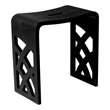 Pemberly Row Black Matte Resin Bathroom/Shower Stool with 330 lb Capacity