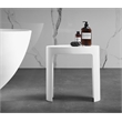 Pemberly Row Solid Surface Resin Shower Stool in White Matte Finish