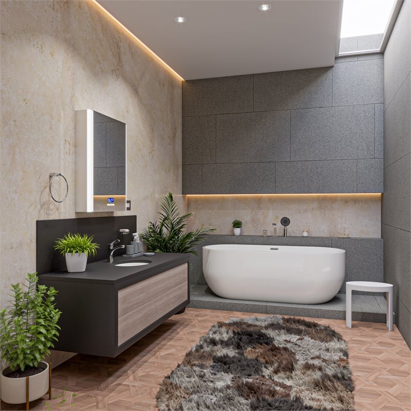 Pemberly Row Solid Surface Resin Shower Stool in White Matte Finish