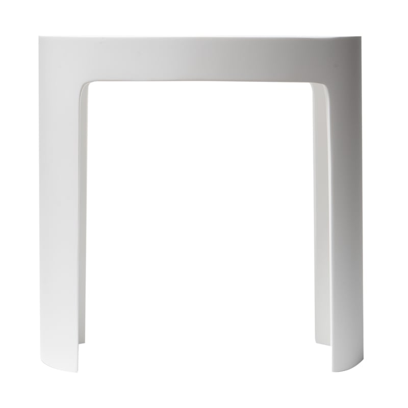 Pemberly Row Solid Surface Resin Shower Stool in White Matte Finish