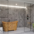 Pemberly Row 63 Inch Free Standing Cedar Wooden Bathtub in Natural